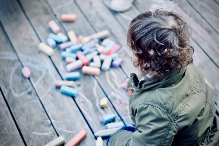 kids playing coloring