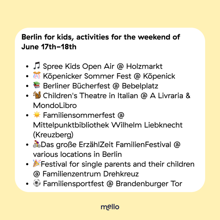 Weekend activities Berlin 17 18 June